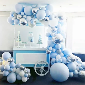 Macaron Blue Balti Baloni Vainags Arku Komplekts Kāzas, Dzimšanas Dienas Ballon Dzimšanas Dienas Svinības Dekors Bērniem, Baby Duša, Zēns, Meitene Baloon