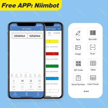 Melns D11 NIIMBOT Portatīvo etiķešu Printeri Bezvadu Bluetooth etiķešu Printeri Cenu Tag par mobilo tālruņu iOS Android Bezmaksas App