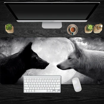 Melns Un Balts Vilks, Liela Pele Pad Klaviatūras Mat Pad XL Spēļu Paklājiņš peles paliktnis Datorspēļu Slēdzenes Malai Klēpjdators, Galda Dators Mat Paklājs