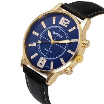 MIGEER Vīriešu Rokas pulksteni Retro Dizaina Ādas Joslas Analogā Sakausējuma Kvarca cilvēks vintage pulksteņi vīriešu rokas pulkstenis skatīties vīriešu