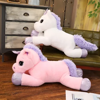 Milzu Izmērs 110cm Unicorn Plīša Rotaļlietu, Mīksto Pildījumu Varavīksnes Vienradzis Lelle Dzīvnieku Zirgu Rotaļlietas Augstas Kvalitātes Dāvanas Bērniem Meitenēm
