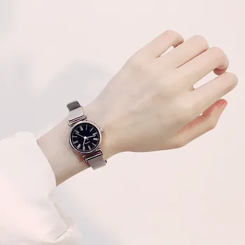 Modes Black Kvarca Skatīties Vīrieši Sievietes Acs Nerūsējošā Tērauda Watchband Gadījuma rokas Pulkstenis Dāvana Sieviešu Relogio Feminino