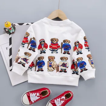 Modes Bērniem Sporta Pavasara Rudens New Baby Girl Apģērbu Zēniem Karikatūra Kokvilnas T-Krekls Toddler Gadījuma Kostīms Bērniem Apģērbs