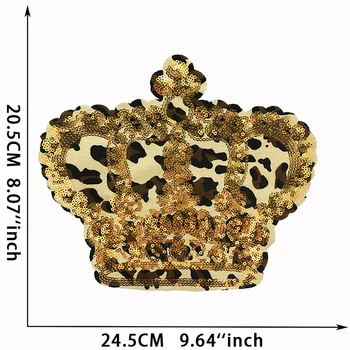 Modes izšuvumi vizuļi leopard vainagu bišu jaka plāksteri personības T-kreklu apdare, roku sašūtām Aplikācijas šūšanas piederumi