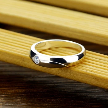 Modes sievietes tīra sudraba gredzens Vienkārši Cietie 925 sudraba gredzens Classic pāris gredzenu Vīriešiem un Sievietēm Saderināšanās rotas, dāvanu