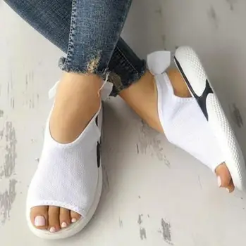 Modes Sieviešu Sandales 2019 Elpojošs Mīkstu Komforta Iepirkšanās Dāmas Kājām Vasarā Platforma Pinuma Sandales, Izmērs 40