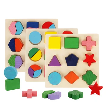 Montessori Koka Atjautības Izziņas Plāksnes Ģeometrija Pārī Valdes Bērnu Agrīnās Izglītības Kraušanas Ēkas Smadzeņu Koka Rotaļlietas