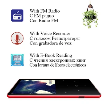 MP3 Atskaņotājs ar Bluetooth Skaļruni, HI FI Flac Atskaņotājs Ir Runātājs Slim Walkman Tērps Skriešana, Iešana, Kāpšana 8G 16.G 32G 40GB