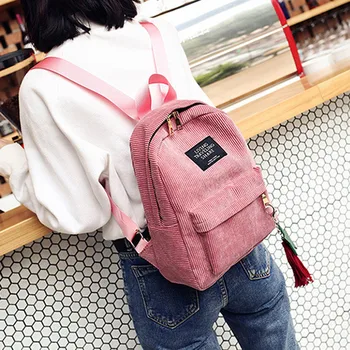 Mugursoma Velveta schoolbag Sieviešu Tīru Krāsu Studenta Soma Skolas Vintage Sievietes, pusaudzes, Ceļojumu sievišķīgi bagpacks #L10