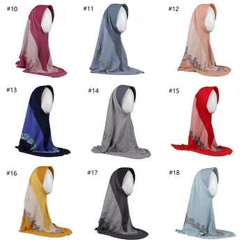 Musulmaņu Lakatu Malaizija Ziedu Drukas Hijab Instant Gatavs Valkāšanai Ērts Turban Muslima Šalle