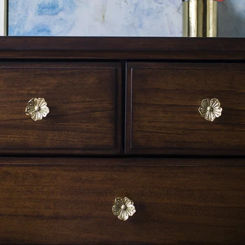 Mēbeles, roku Tīra vara rīkoties ar Amerikāņu retro stila gaismas luksusa atvilktnes kabineta durvis, tīra zelta misiņa vienu caurumu roktura
