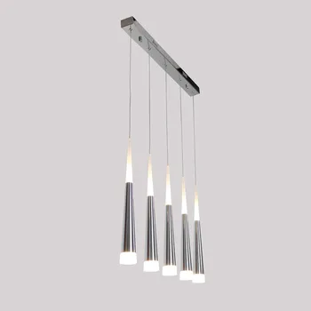 Mūsdienu īss restorāns konuss alumīnija dubultās lampas LED pendant gaismas armatūra home deco DIY akrila ēdamistaba kulons lampas