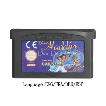 Nintendo GBA Video Spēļu Kārtridžu Konsoli Kartes Aladdin ES Versija