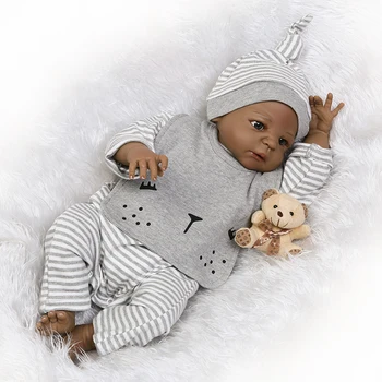 NPKCOLLECTION atdzimis black boy lelle ar pilnu vinila ķermeņa mīksto nekustamā touch zēns dzimumu labāko rotaļlietas, bērnu Dzimšanas dienu