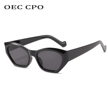 OEC CPO Vintage Nelielu Kvadrātveida Saulesbrilles Sievietēm Jaunā Modes Gaiši Zaļš Retro Saules Brilles Sieviešu Kaķu acu Brilles UV400 Oculos