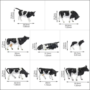 P8714 32pcs HO Mēroga krāsotas Lauksaimniecības Dzīvnieku 8 Govis dažādās pozās Modeli Dzelzceļa JAUNAS