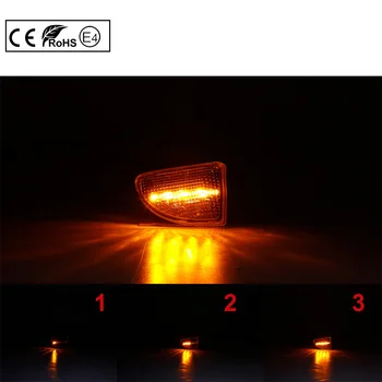 Par Viedo 451 2007-Dinamisko LED sānu gabarītlukturi gaisma, pagrieziena signāla spuldze, Skaidrs, objektīvs 2X