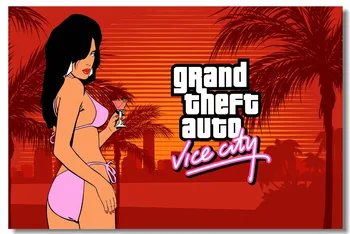 Pasūtījuma Audekla sienas Sienas Grand Theft Auto Vice City Plakātu GTA V 5 Spēle, Sienas Uzlīmes, Seksīga Meitene Tapetes Home Decoration #0926#