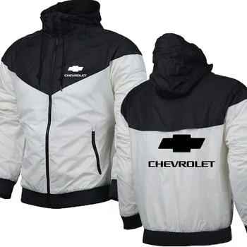 Pavasara, rudens Vīriešu pelēkā vārna Chevrolet Automašīnas Logo Drukāt Gadījuma augstas kvalitātes Kokvilnas Krekli rāvējslēdzēju Hoodies Cilvēks Apģērbi