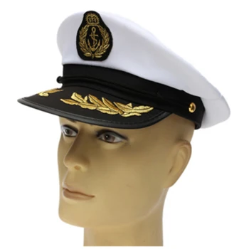 Pieaugušo Jahtu Laivu Kapteiņa Cepure Tumši Klp Kuģa Matrozis Kostīms Puse Masku Melns+Balts