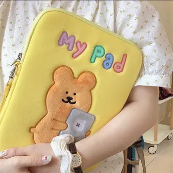 Planšetdatora soma iPad aizsardzības soma Cute Karikatūra Izšuvumi 10 10.8 11 13 pad uzglabāšanas piedurknēm lācis ipad pro 12 9 lietā 2020