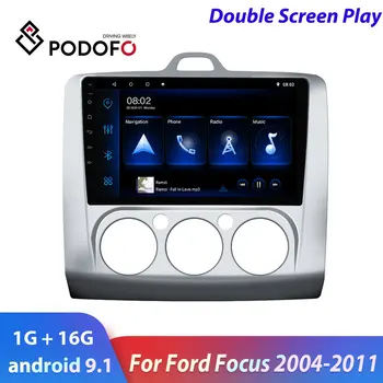Podofo 2din auto radio Android Auto Multimedia Player Ford Focus Exi MT 2004. - 2011. gads 2din GPS autoradio dubultā ekrāna automašīnas stereo