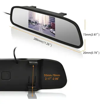 Podofo Auto HD Video Auto Novietošanas Monitors LED Nakts Redzamības Atpakaļgaitas CCD Auto Atpakaļskata Kamera Ar 4.3 collu Auto Atpakaļskata Spogulī