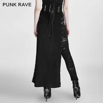 PUNK RAVE Sieviešu Punk Stila Seksīgi Svārki Vintage Rock Copslay Skatuves Sniegumu Svārki Personības Hip Hop Streetwear Svārki