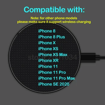 Qi 10W 7.5 W Ātru Bezvadu Uzlāde Apple iPhone SE2 SE 2020 11 Pro Max X XR XS Max Tālruņu Bezvadu Lādētāju priekš iPhone Plus 8