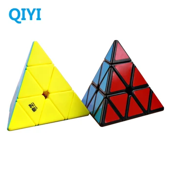 QiYi Qiming 3x3x3 Burvju Kubs, Piramīda Ātrums Kubi Profesionālās Stickerless 3x3 Puzzle Cube Izglītības Rotaļlietas bērniem Dāvanu