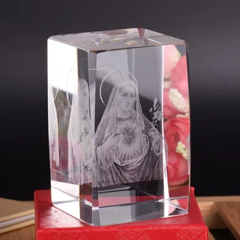 Reliģisko Kristāla 3D Lāzera Rotājumi Kristiešu Dāvanas Jaunavas Marijas Creative Home Decoration Accessories Amatniecības Miniatūras Figūriņas