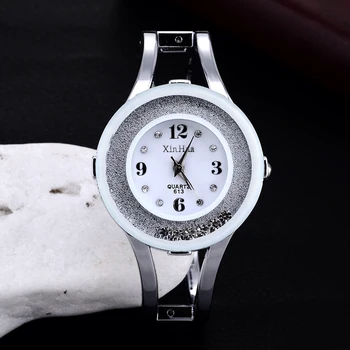 Rhinestone Aproce XINHUA Zīmolu Sieviešu Kvarca Pulksteņi Sieviešu Rokas pulksteni Gudrs Modes Gadījuma Dāmas Skatīties zegarek damski Pulkstenis
