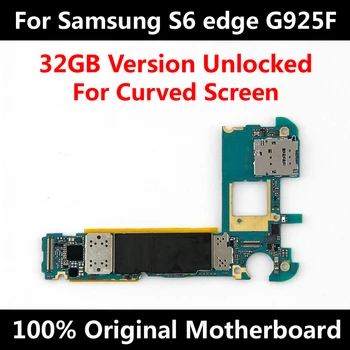Rūpnīca Atbloķēt Oriģināls Mātesplati Par Samsung Galaxy S6 malas G925F 32GB Mainboard Ar IMEI Android OS Loģika Valdes Bezmaksas Kuģis