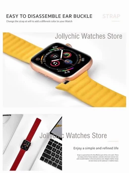 Siksnu Apple Skatīties 6 Joslas 42mm 38mm Ādas Cilpa Watchband Datumi AccessorieBracelet Jostas Iwatch Sērija 6 SE 5 4 3 40mm 44mm