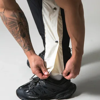 Skriešanas Bikses Vīriešu Muskuļu Fitnesa Vīriešu Basketbola Apmācības Bikses Pusē Pilnībā Atvērt Buttoned Bikses Saistošu Mutes Lauka Bikses