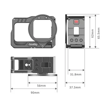 SmallRig Vlogging Būris & 52mm Filtru Adapteri Insta360 VIENU R 4K Izdevums W/ Divas aukstā apavu stiprinājumi, vairākas 1/4