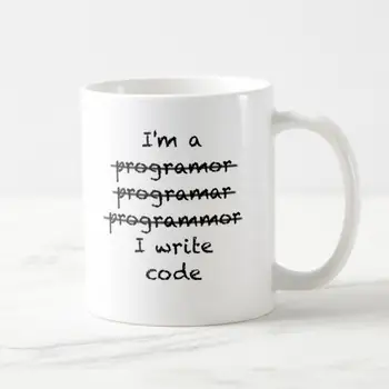 Smieklīgi Nepareizi, es esmu Programmar Rakstīt Kodu Kafijas Krūze Tējas Tase Jaunums Nepareizu Rakstību Programmar Geek Dāvanas Nerd Humora Datoru 11oz