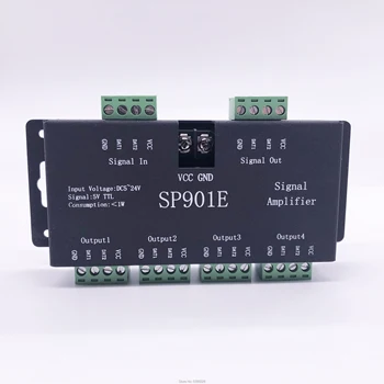 Sp901e SPI signāla pastiprinātājs synchronizer instrukcijas izejas 8 kanāli ws2811 ws2812B ws2813 apa102 Led lentes lampas