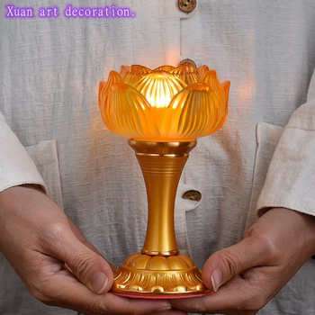 Sviests Lampas Turētājs Krāsainu Glazūru Lotus Svečturis Sadzīves Budistu Piedāvā Lampas Budas Priekšā Budas Lampas, Sveču Lampas