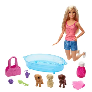 Sākotnējā Barbie Pet Kucēns Suns Vannā Rotaļlietas Playset Meitenes, Lelle, Aksesuāri, Dzīvnieku Kopšanas Izglītojošas Rotaļlietas Bērniem Atdzimis Bonecas
