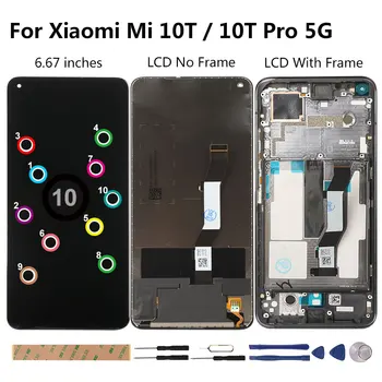 Sākotnējā Ekrāna Xiaomi Mi 10T Pro 5G LCD Displejs 6.67 collu skārienjutīgo Ekrānu Nomaiņa LCD Xiaomi Mi10T 10T Pro Displejs