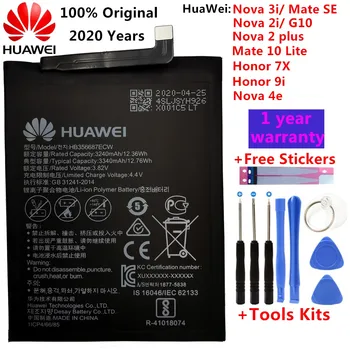 Sākotnējā huawei 3340mAh HB356687ECW Akumulatoru Huawei Nova 2 Plus Nova 2i Godu 9.i Huawei G10 Mate 10 Lite Huawei Honor 7X