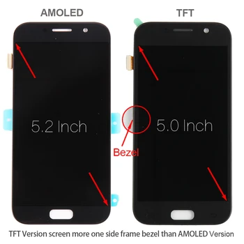 TFT SAMSUNG GALAXY A5 līdz 2017. A520F LCD Touch Digitizer Sensora Montāža Stikla Rāmis SAMSUNG A520 Ekrānu SM-A520F