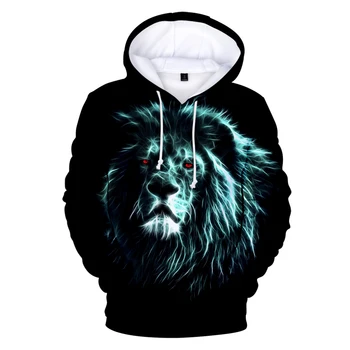 The Lion King 3D Hoodies Vīriešiem Streetwear Modes Krekls 3D Hoodies Vīriešu un Sieviešu Rudens The Lion King Long Sleeve black puloveri