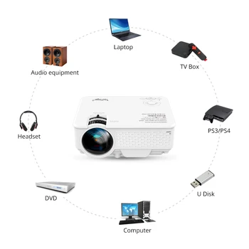 TouYinger Mini LED projektors M4 Plus 720P, atbalsta Full HD video projektoru, lai Mājas Kino, 2800 lūmenu filmu projektors Media Player
