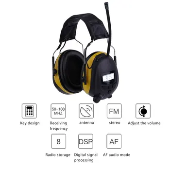 Trokšņa Samazināšanas MultifunctionHeadphones LCD Displejs HiFi Bass Stereo Austiņas Bezvadu Austiņas ar FM Radio, Austiņas Earmuff