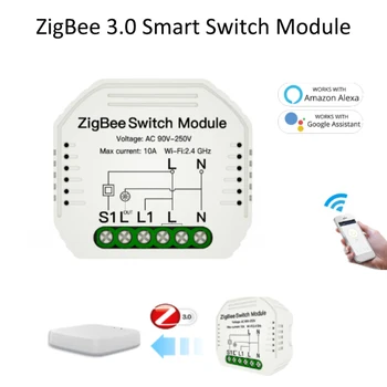Tuya ZigBee Smart Interruptor Wifi Slēdzis Modulis Smart Dzīves Ieslēdziet Smart Home Breaker Modulis Atbalsta Alexa Amazon, Google Home