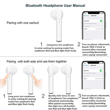 TWS i7s Bezvadu Austiņas Bluetooth 5.0 Austiņas In-Ear Stereo Earbuds Sporta Brīvroku Austiņas Binaural aicinājums Xiaomi iPhone