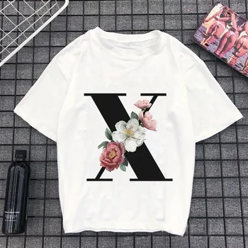 Vienkāršu Vēstuli Ziedu korejas Print T-krekls Savvaļas Draugiem, Vecāks-bērns Ikdienas Poliestera T Krekls O-veida kakla Vasaras Īsām Piedurknēm Tshirt