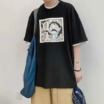 Viens Gabals Karikatūra T krekls gadījuma tshirt homme streetwear cilvēks Sieviešu t-krekls zēnu drēbes anime vasaras top tees Luffy T Krekls Vīriešu